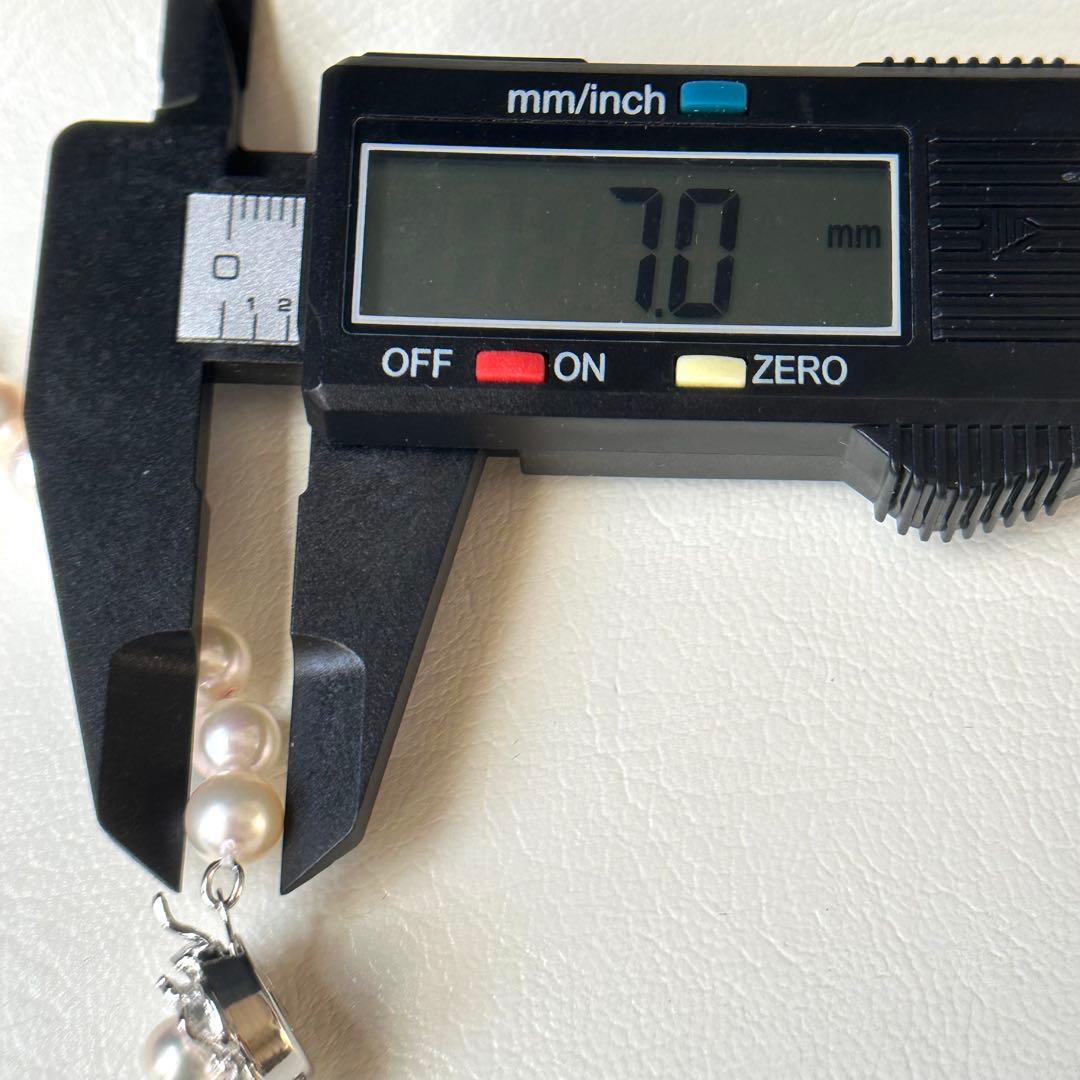 美品 アコヤ真珠 ネックレス 本真珠 パール silver 7mm