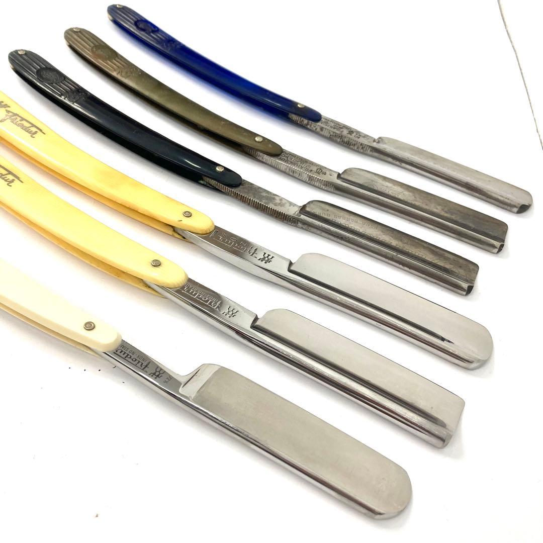 剃刀セット 6本 ステンレス鋼 ケース付き◇