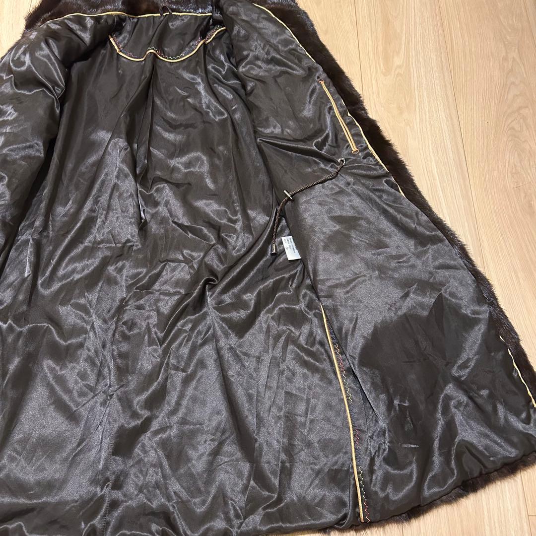 【最上級】ミンク　ロングコート　毛皮　コート　ファー　美品　フード付　O