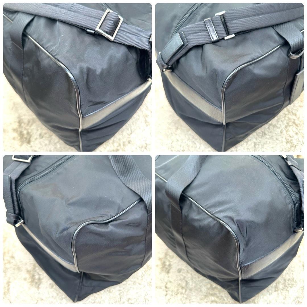 【美品】プラダ ボストンバッグ ブラック ナイロン 三角ロゴ ユニセックス