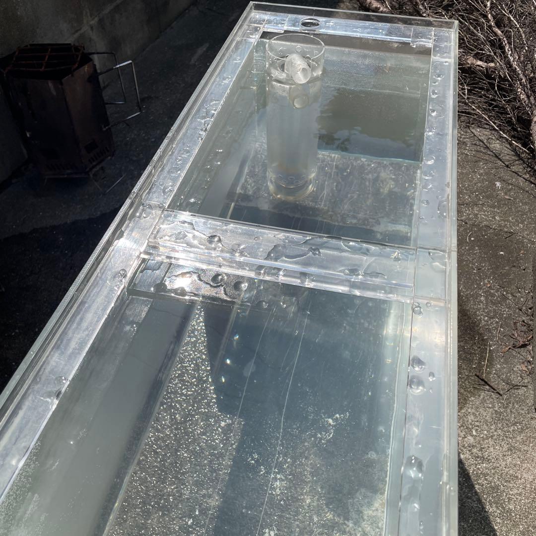 アクリル製オーバーフロー水槽 幅90cm高さ38cm奥行28cm特注水槽 送料込