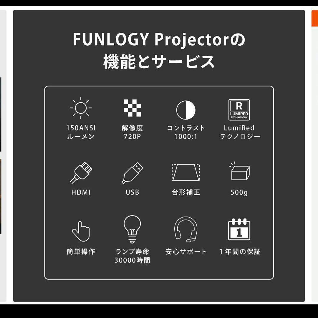 新品未開封　FUNLOGY プロジェクター 150ANSI