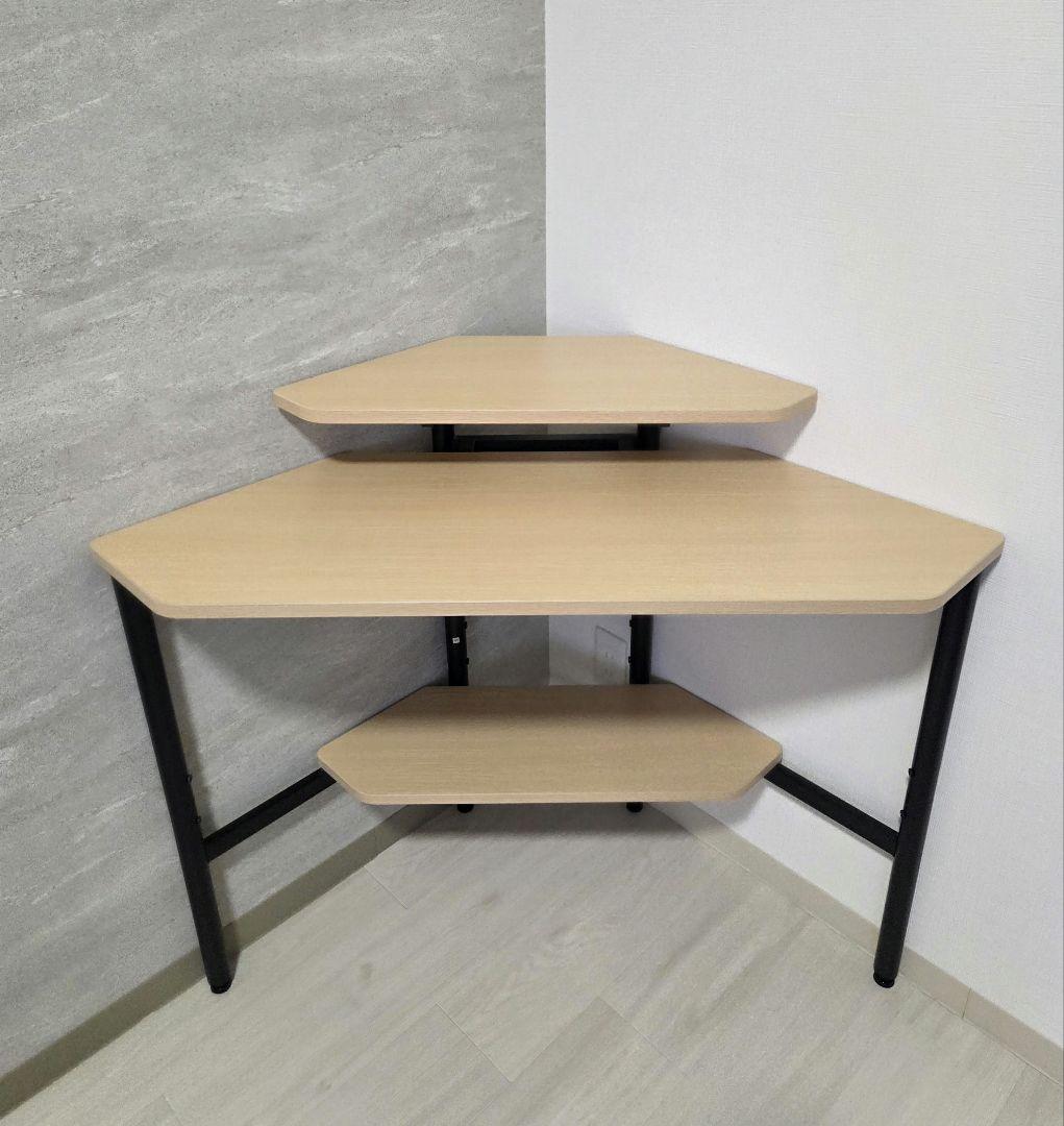 サンワダイレクト コーナーデスク 三角コンパクト クランプ取付け対応 PCデスク