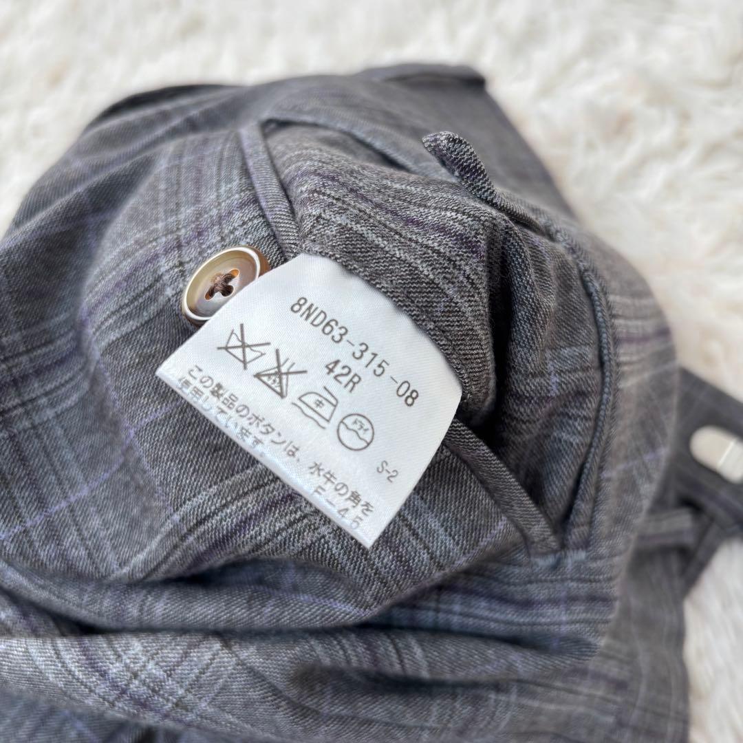 美品✨Paul Stuart スーツ グレー グレンチェック総裏 裏地柄