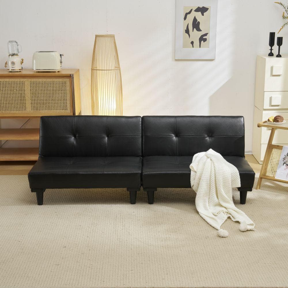 ソファ ベッド ロータイプ 2人 PU リクライニングソファ 背もたれ3段階