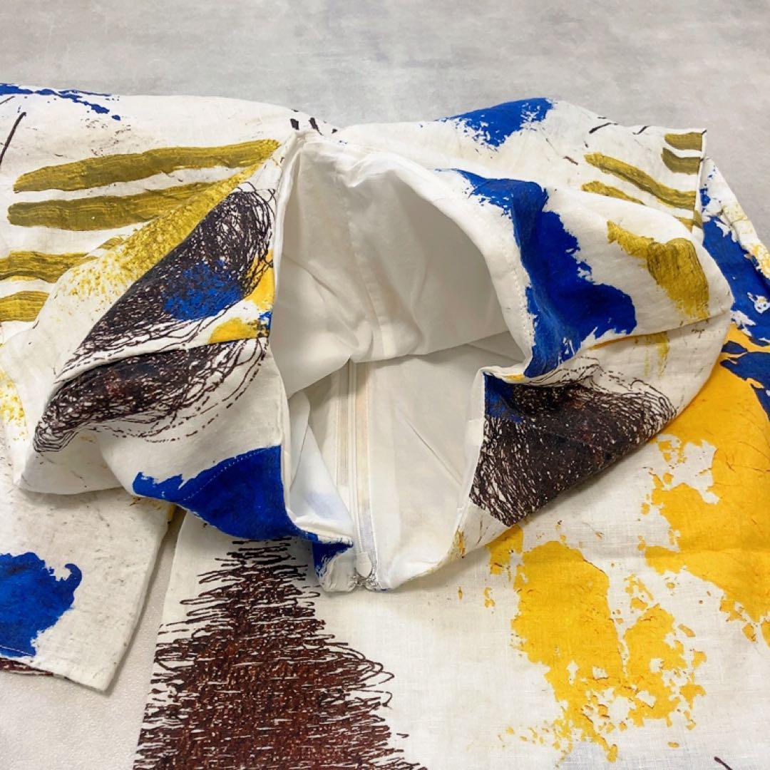 ナゴンスタンス 美品 ペイント ワイドパンツ ビッグシルエット マルチカラー