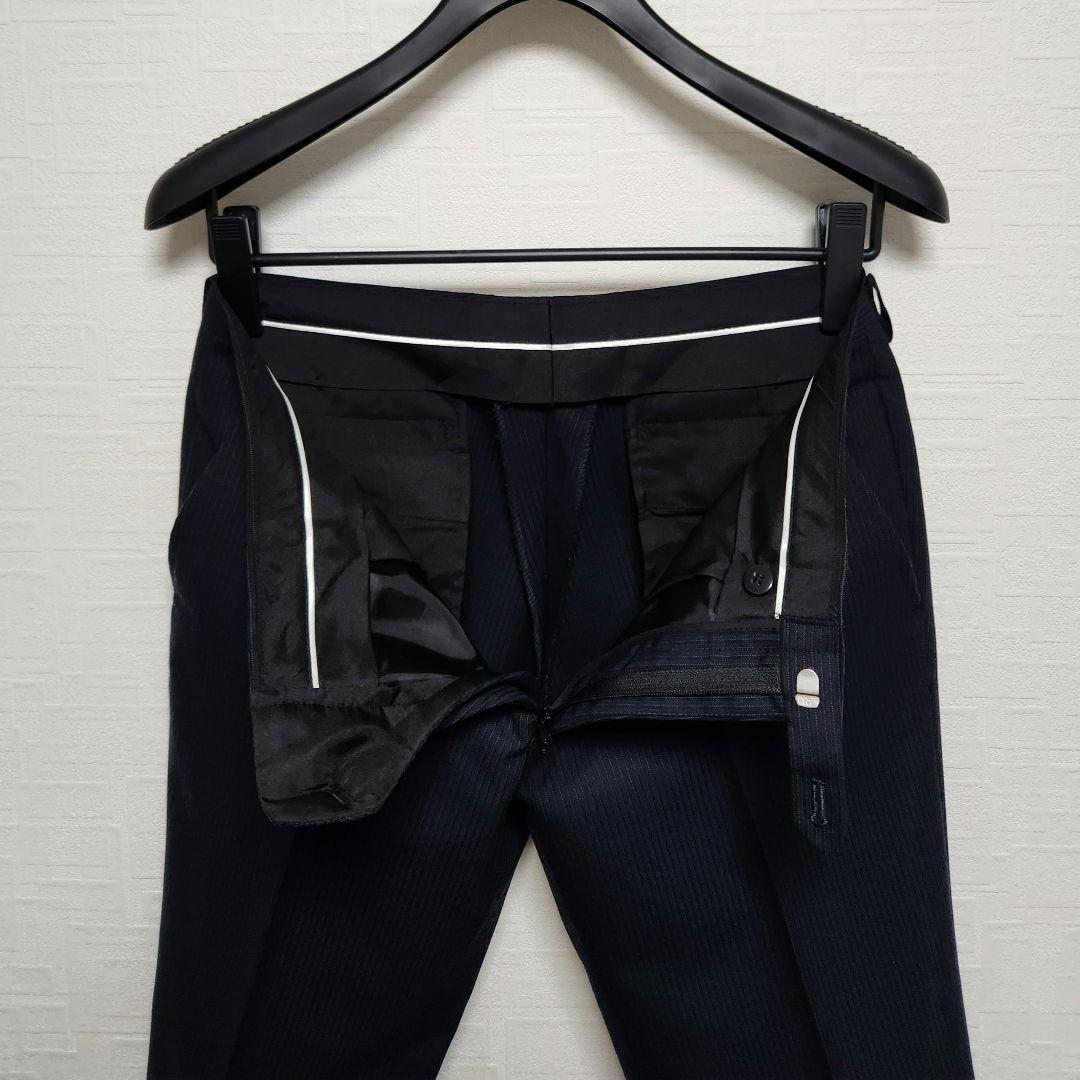 スーツセレクト　メンズ　スーツ　スリーピース　濃紺　ストライプ