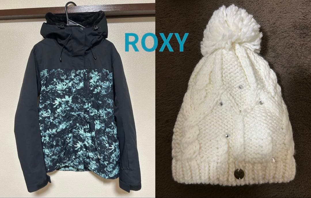 ロキシー スノーボード レディースS インナー付& ロキシー新品ビーニー　セット