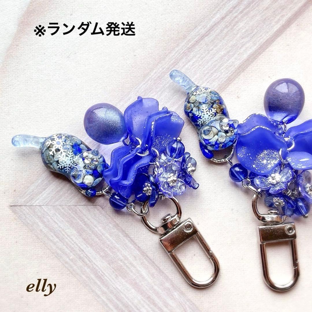 【ひな様】1582.天然石　琉球ガラス　クリスマス　星　ジャンピング猫　レジン