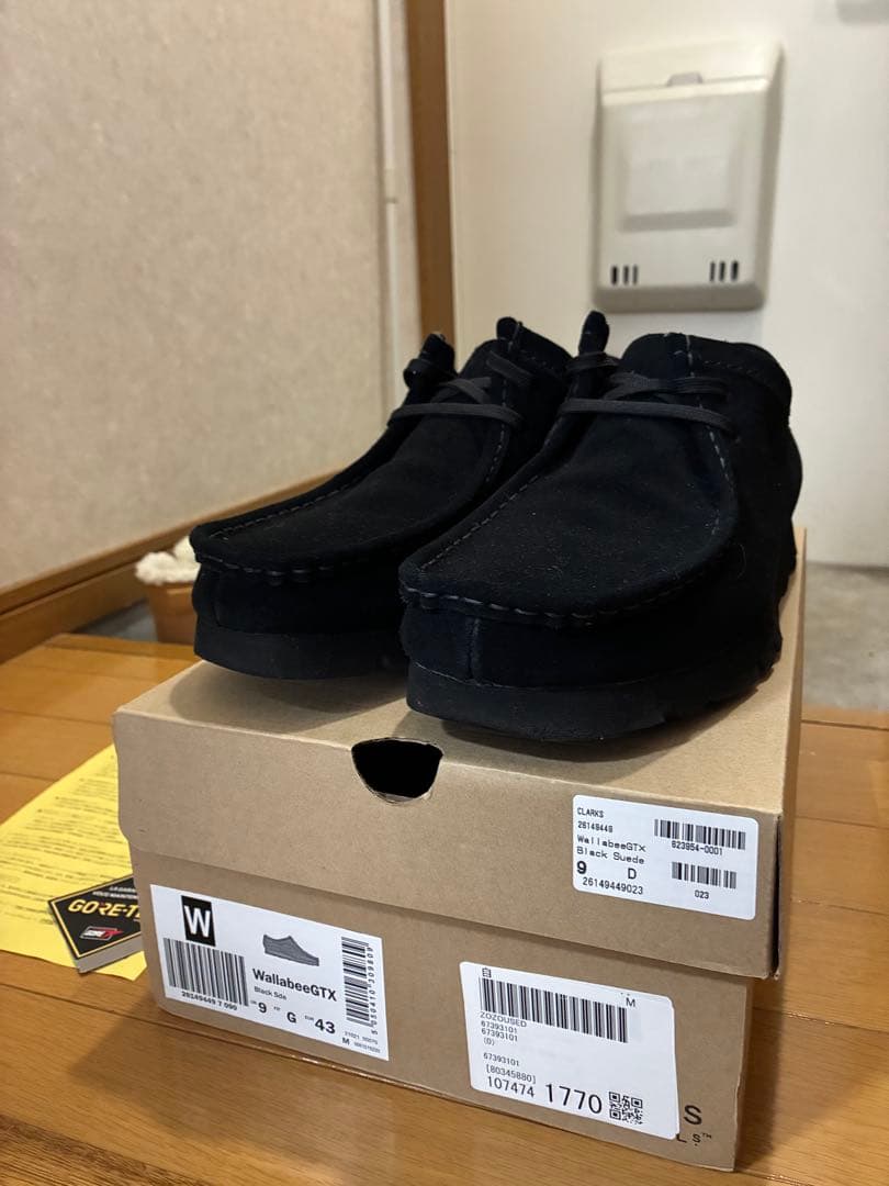 CLARKS Wallabee GTX ブラック 43