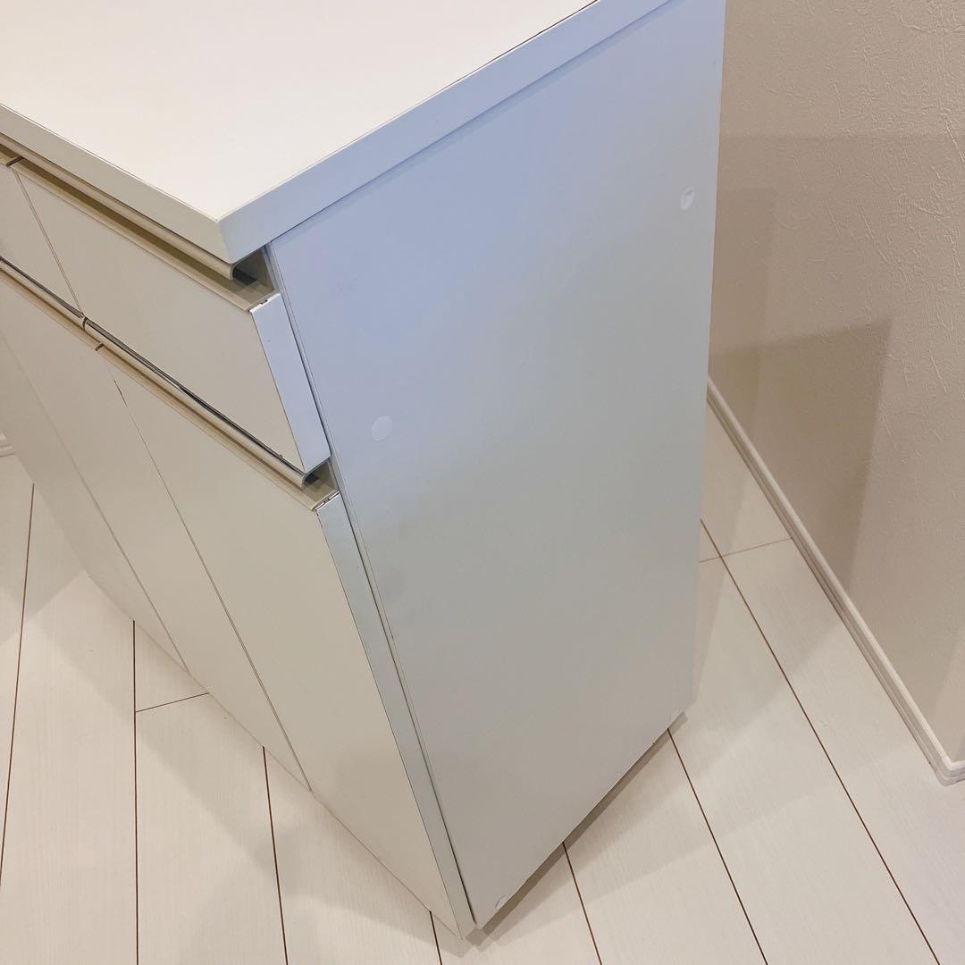 完成品 ニトリ 分別ペール付きキッチンボード ゴミ箱 ペールカウンター ホワイト