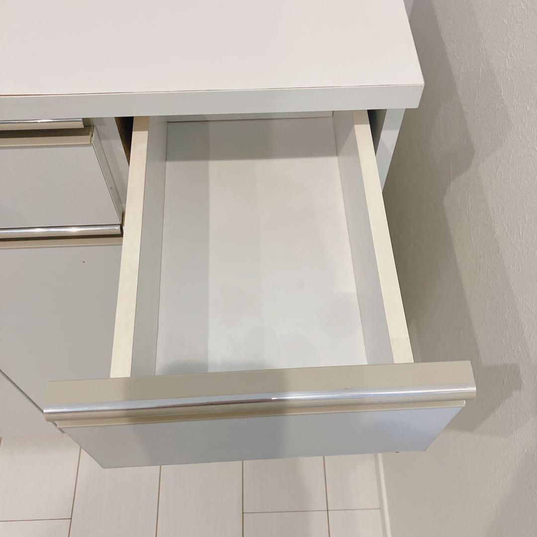 完成品 ニトリ 分別ペール付きキッチンボード ゴミ箱 ペールカウンター ホワイト