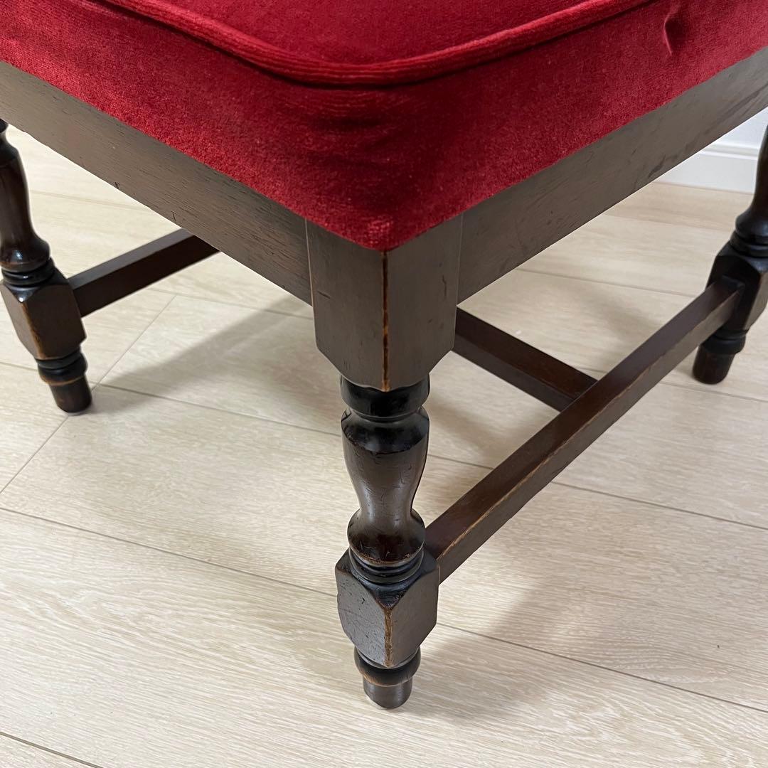 そ12【ヴィンテージ 鋲打ち椅子】高級感あるベルベット張り ダイニングチェア