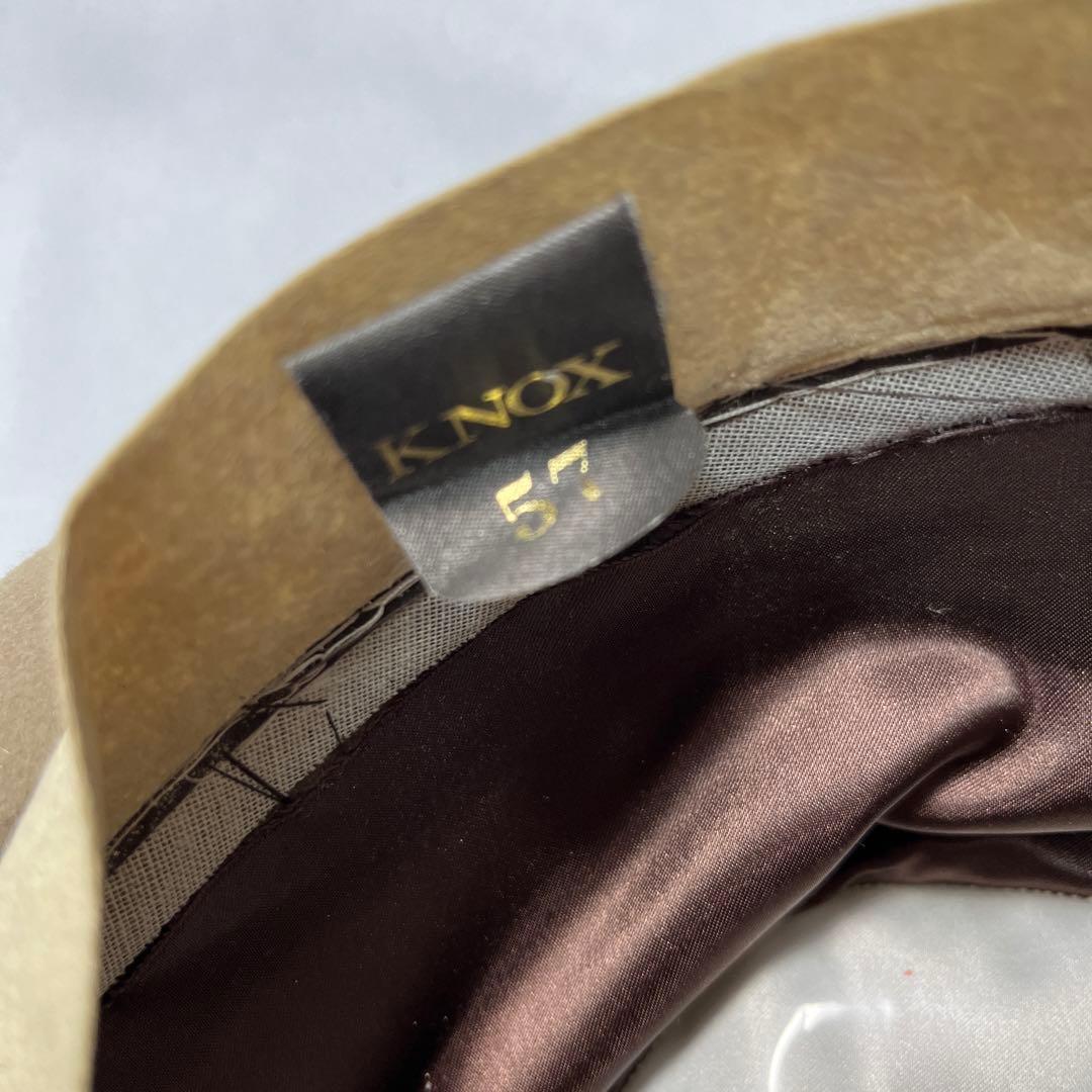 R*A様 ベージュ ハット KNOX ラビット　ファー　フェルト　羽根付きリボン