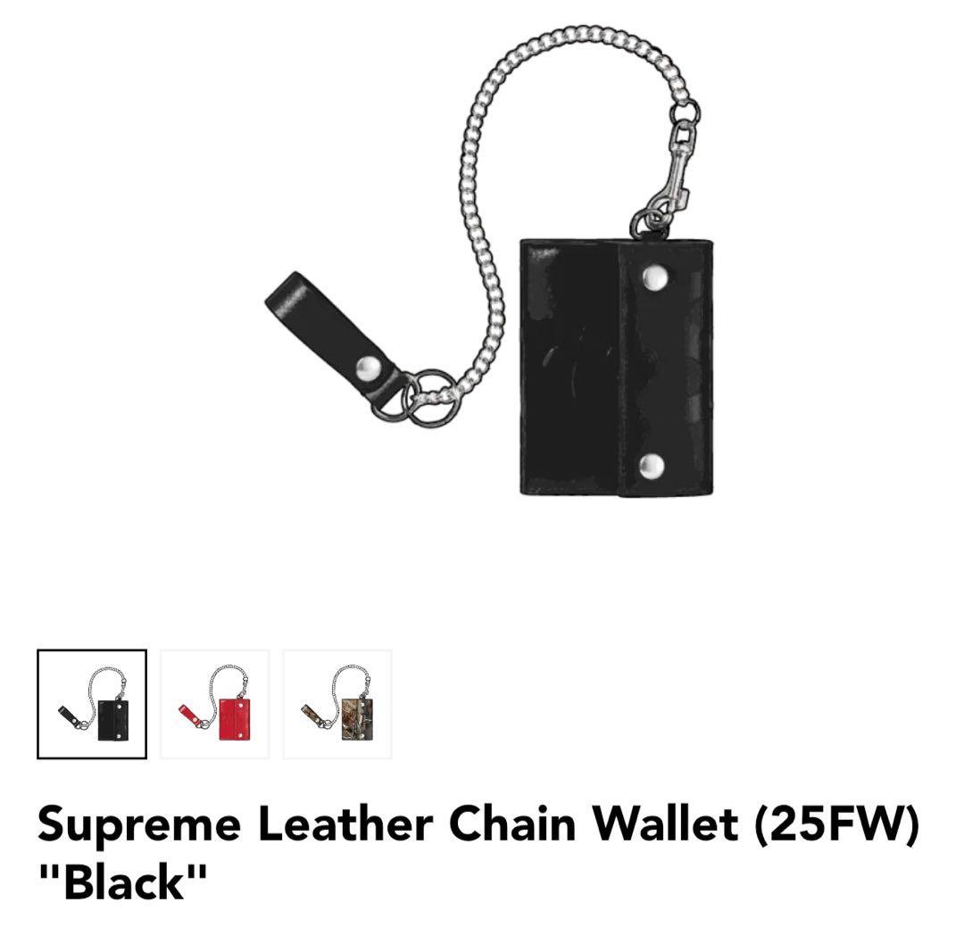 小物 Supreme Leather Chain Wallet (25FW)Black