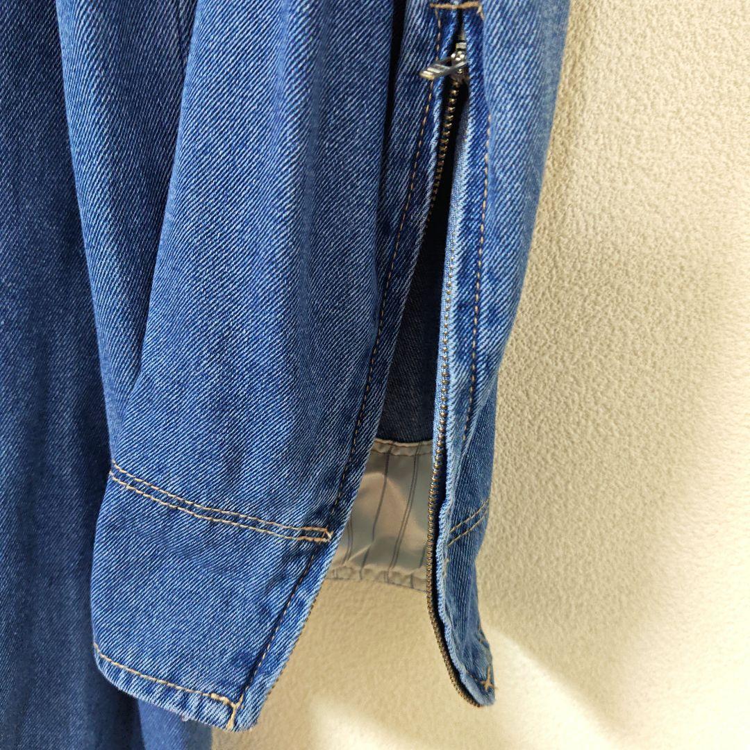 Q.anos/ハーフジップデニムワンピース（ブルー）