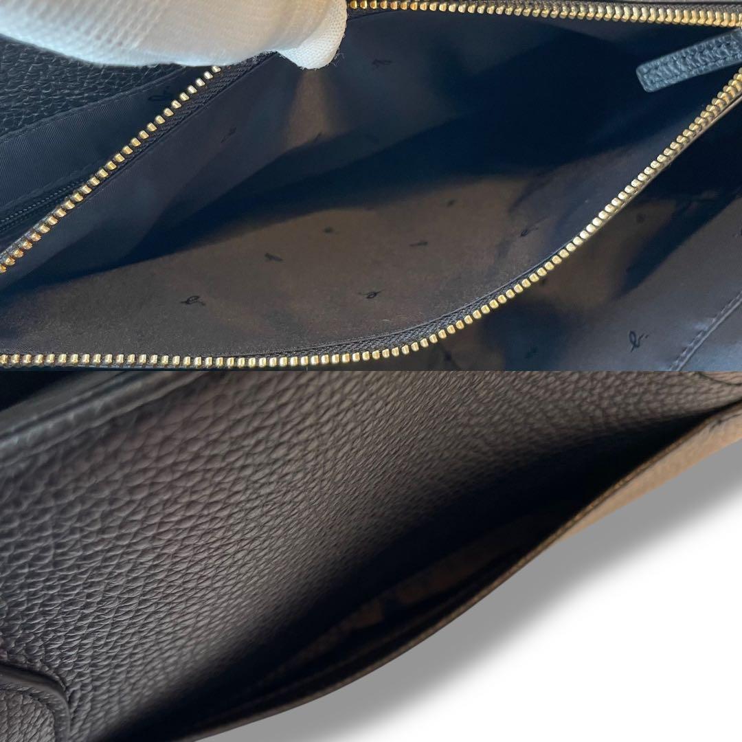 未使用タグ付き アニエスベー レザー シボ革 ビジネスバッグ A4 自立