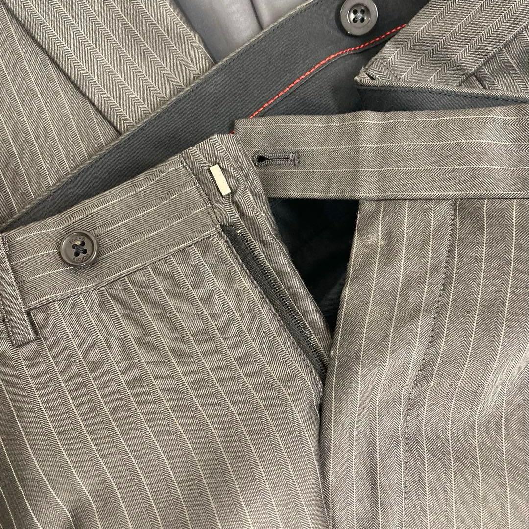 TAKEO KIKUCHI グレー ストライプ ビジネススーツ⑥◇