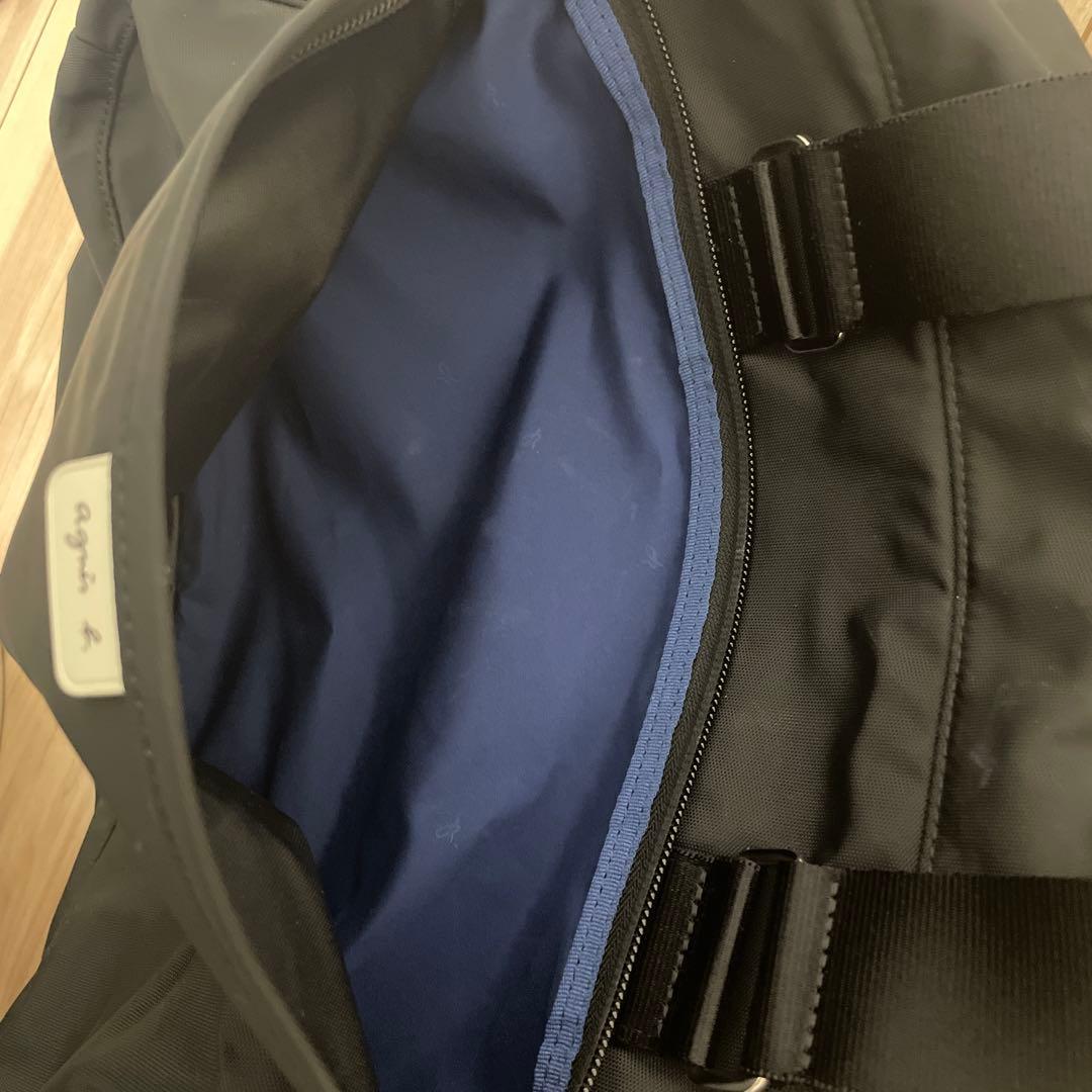 アニエスベー　ブラック ナイロン ビジネスバッグ