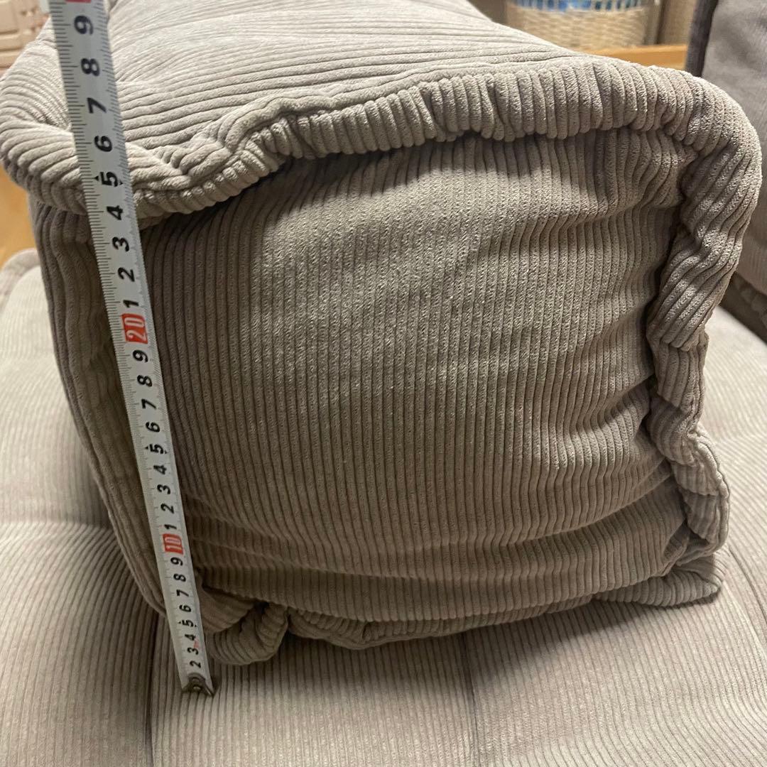 フロアソファ コーデュロイ グレージュ 2個セット