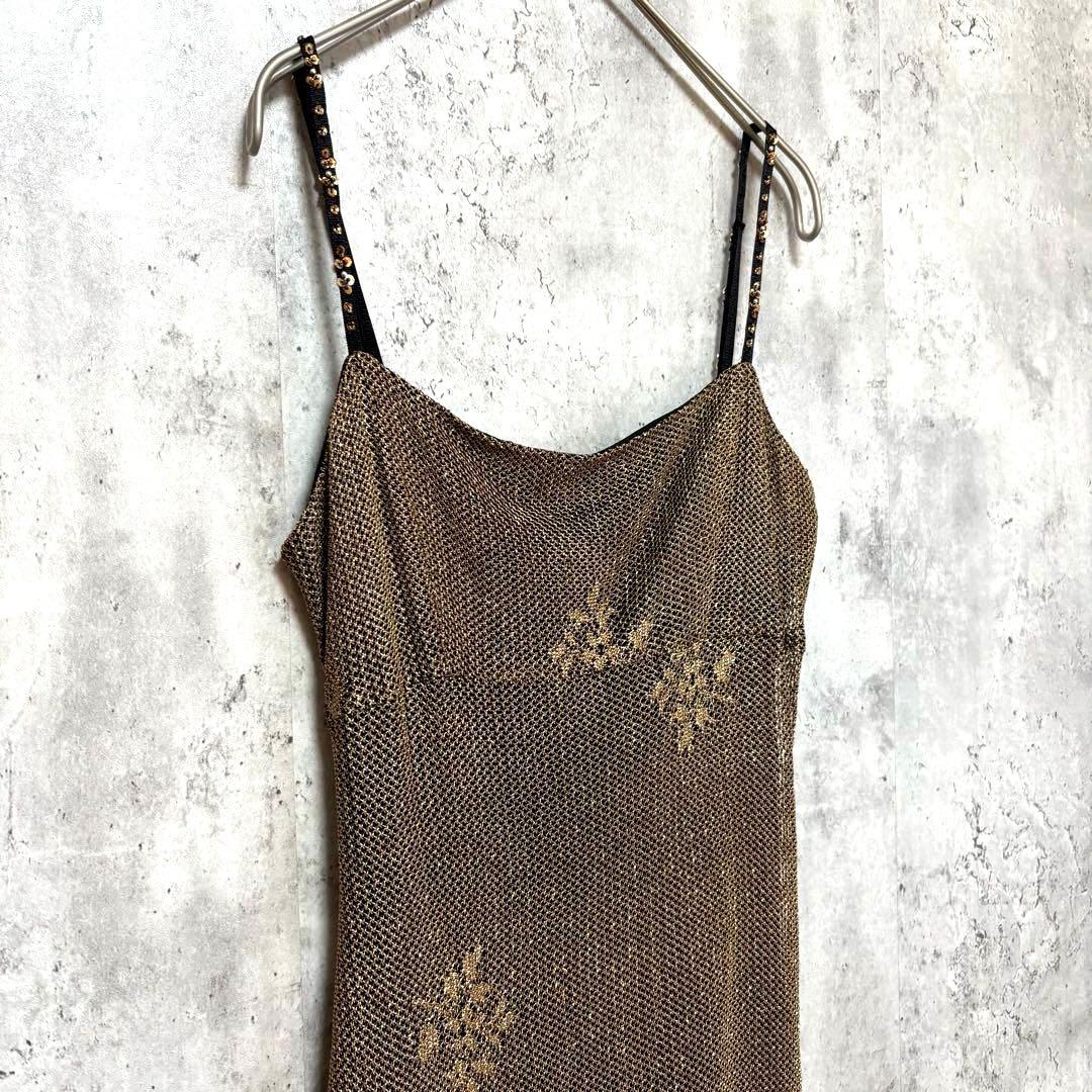 【BETSEY JOHNSON】キャミロングワンピース ドレス S 光沢きれいめ