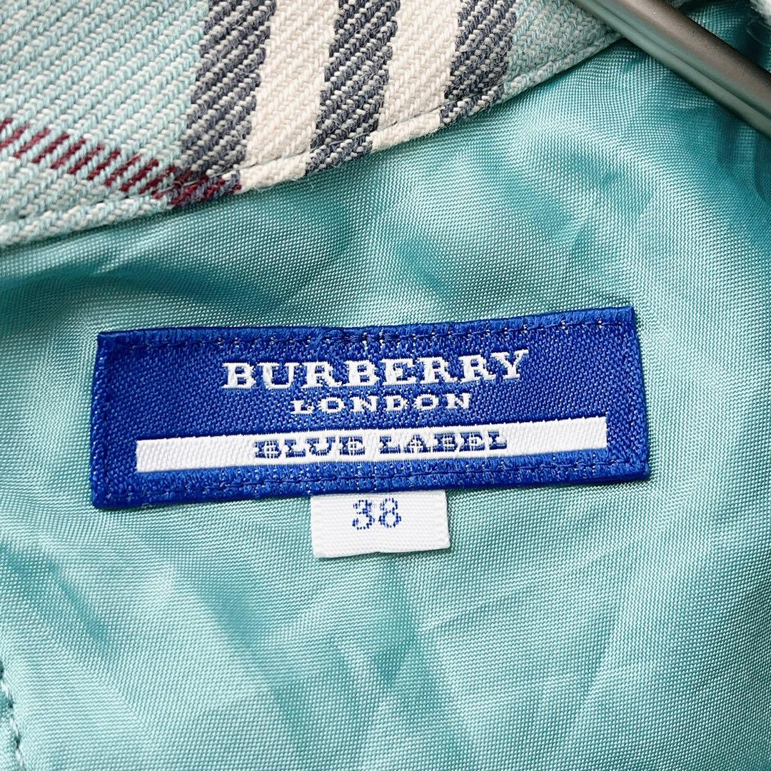 【美品】バーバリー ロングワンピース ノバチェック ロゴ刺繍 希少カラー 38