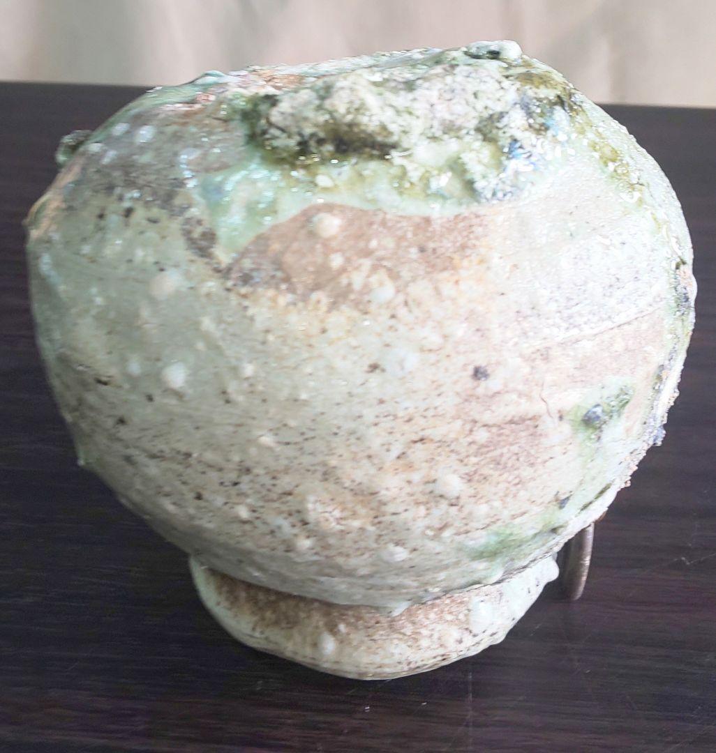 古伊賀 伊賀焼 灰被 自然釉 水滴 掛花入 花器 小壷 一輪挿し