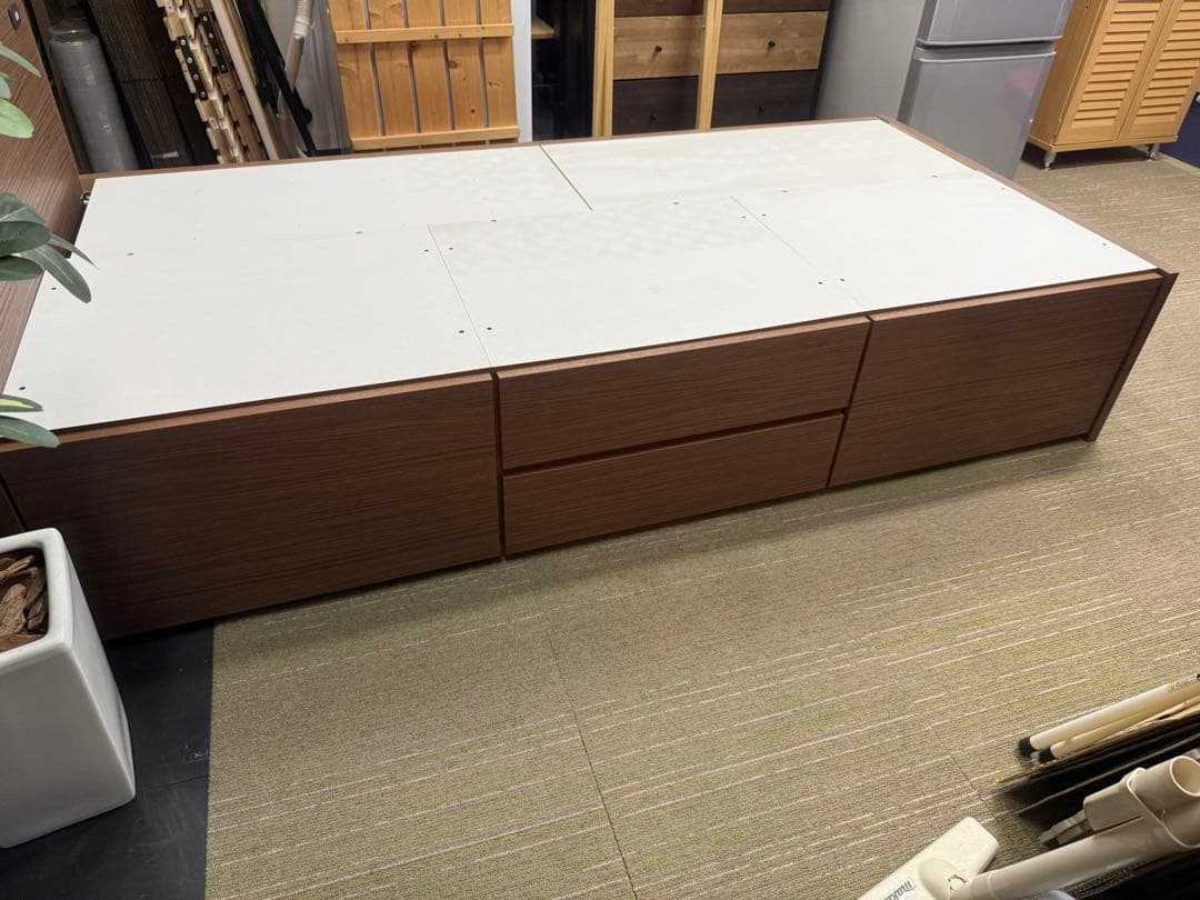 【美品】ニトリ　シングルベッドフレーム　ジオ チェスト40J MBR 板下収納