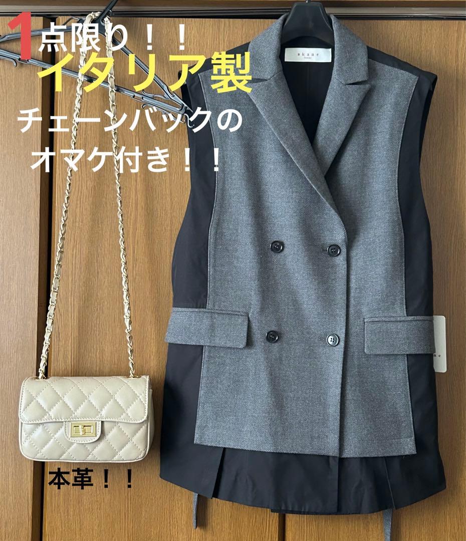 ✽akane グレー ブラック ダブルブレスト ベスト 07