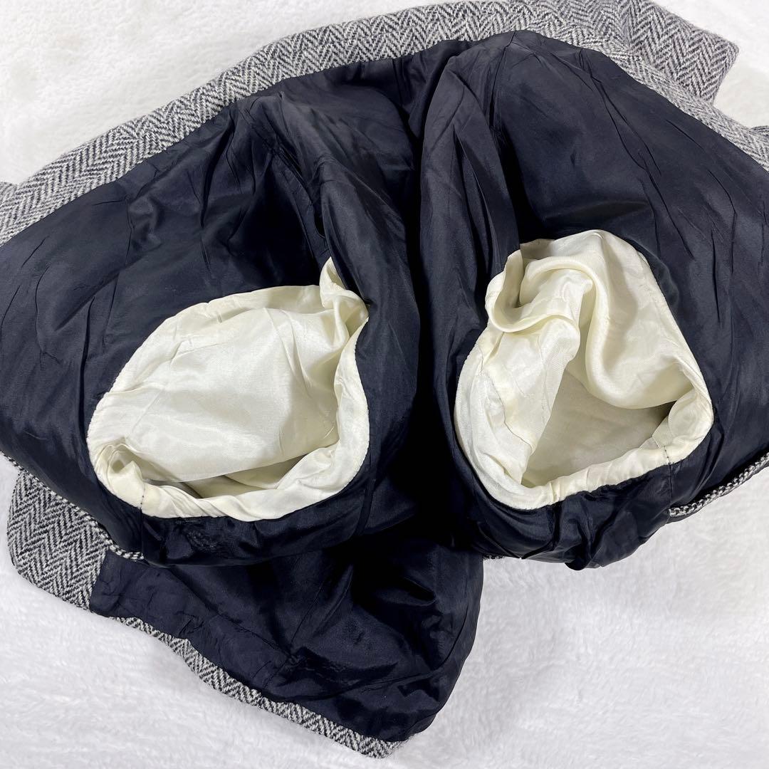 ハリスツイード テーラードジャケット ヘリンボーン 胡桃ボタン ヴィンテージ