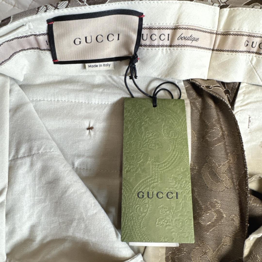 GUCCI グッチ スラックス パンツ ホースビット柄 672087 ベージュ