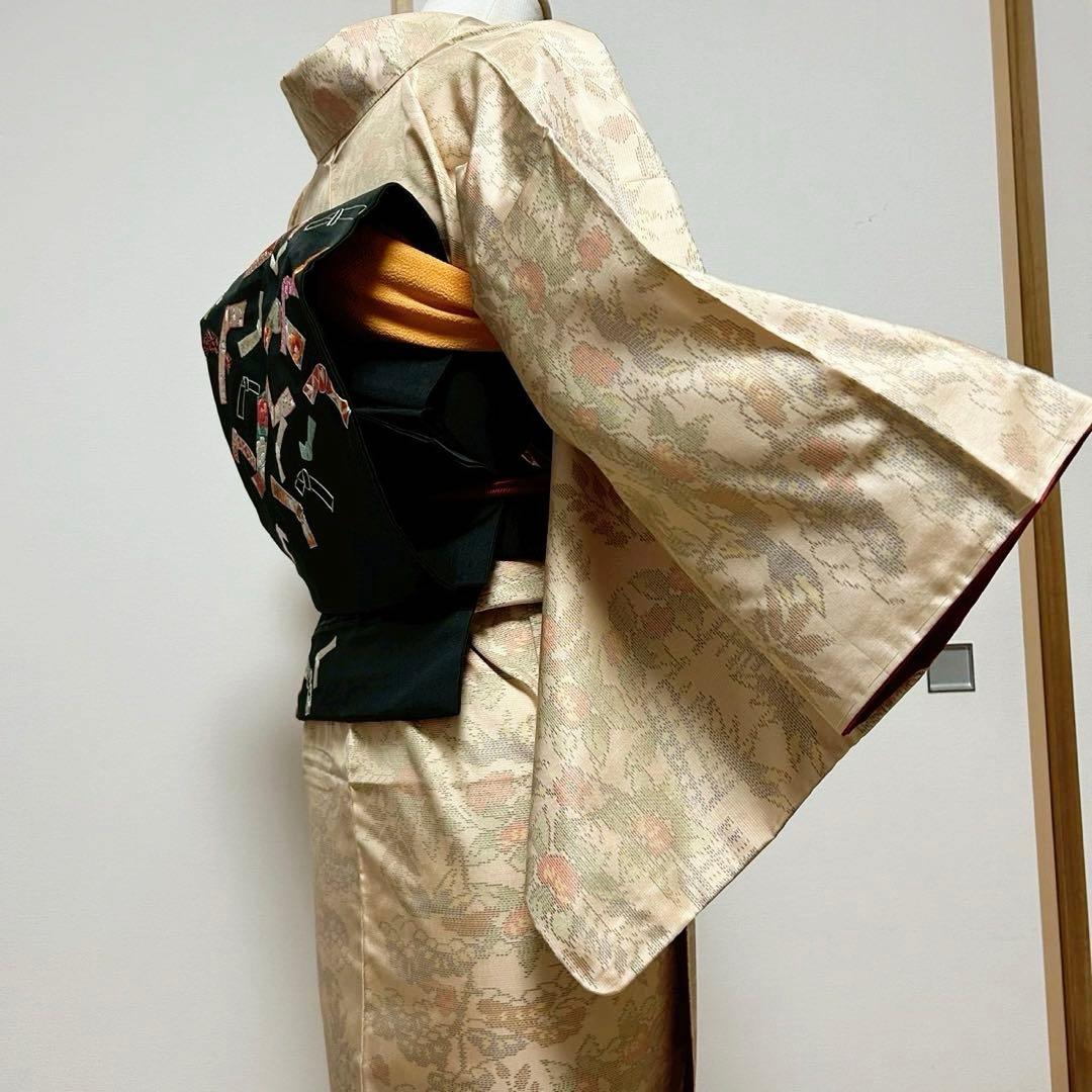 ひ*こ様 未使用　新品　美品　袷　大島紬　白紬　小紋　フルセット　身丈155.5