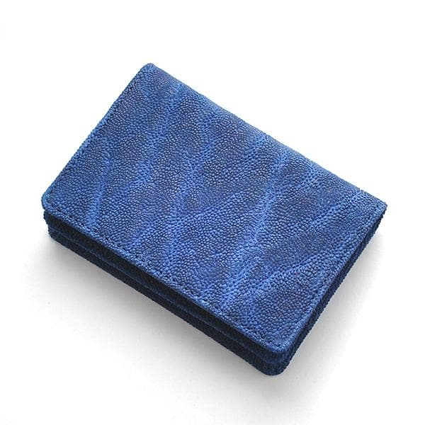 【匿名送料込み★新品】本エレファント　象革　JRA認定　名刺入れ&カード財布　青