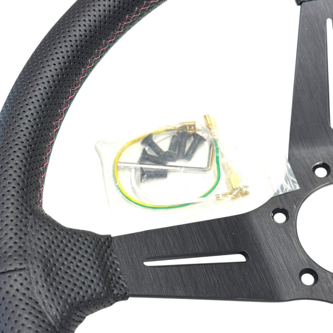 NARDI x HKS スタイル ディープ コーン レザー ステアリング