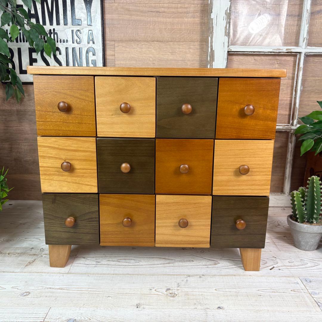 ナチュラルウッド多引き出しチェスト桐材無垢木製収納タンス箪笥洋チェスト