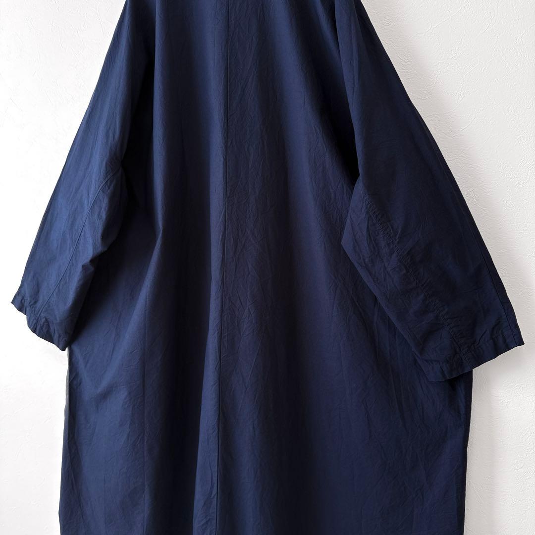 美品 yuni コットンキャッチワッシャーバンドカラーワンピース オーバーサイズ