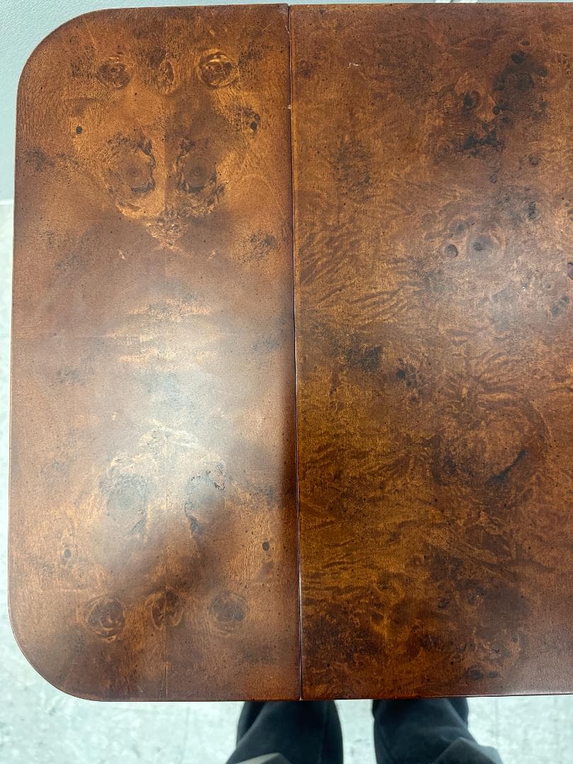 BOMBAY　バタフライサイドテーブル　アンティーク調　ドロップリーフ　ブラウン