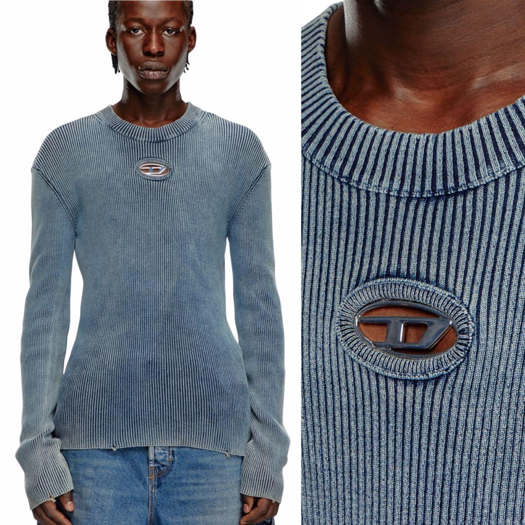 【定価8.2万・未使用】DIESEL オーバルD リブニット セーター L相当