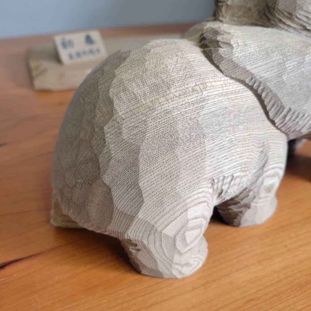 【匿名発送】木工品　熊　親子　置物　彫刻　芸術　アンティーク　縁起物