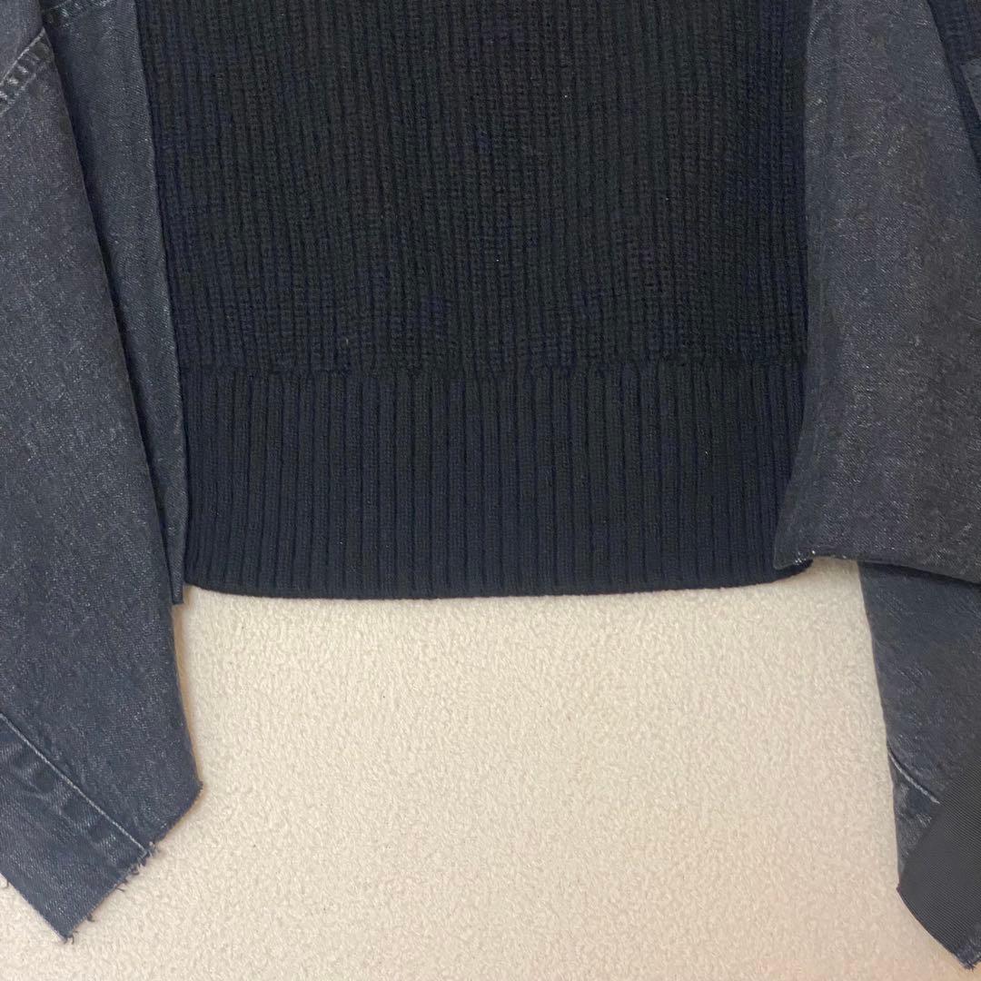 希少✨sacai デニムジャケット ブルゾン ニット 異素材ドッキング 変形