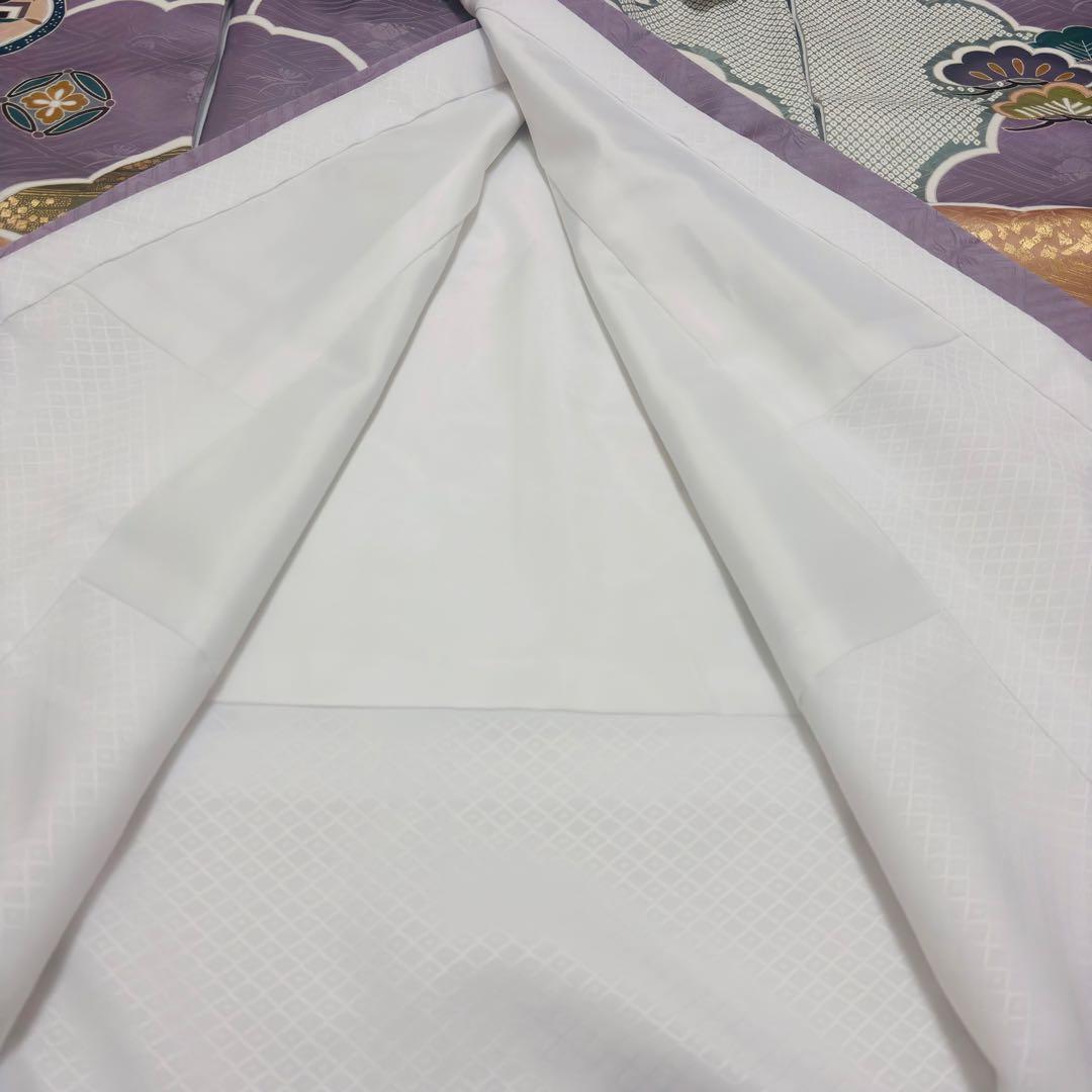 【新品】正絹 京友禅 多色染 伝統色 葡萄色 本金彩 お宮参り 産着 襦袢付