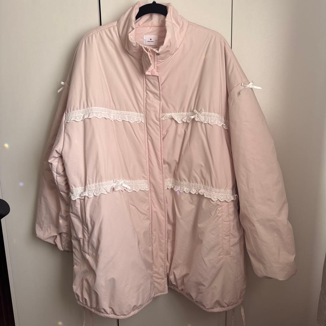 美品　merry jenny ribbonフリルパデットジャケット