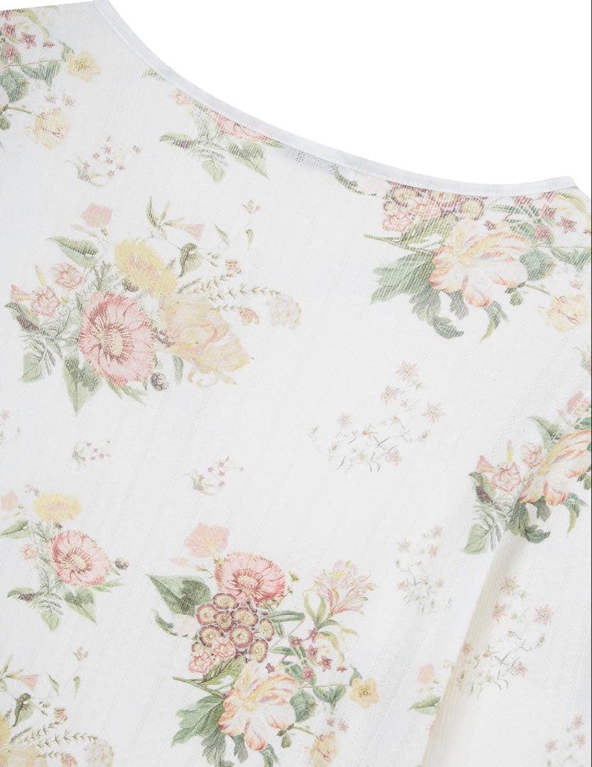 トップス OPEN YY FLORAL HOOK HENLEY LONG SLEEVE