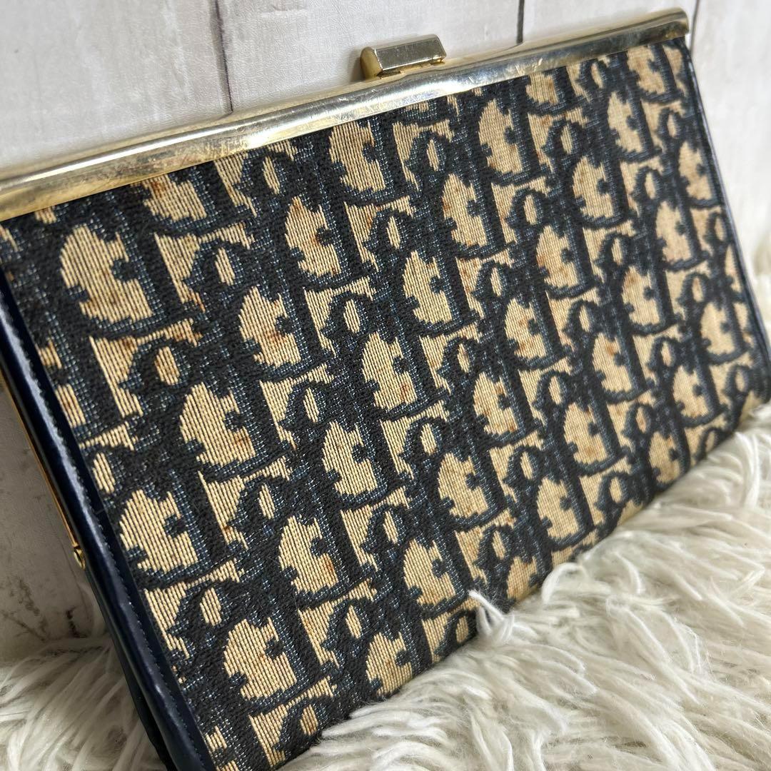 クリスチャンディオール オブリーク クラッチバッグ ジャガード　がま口