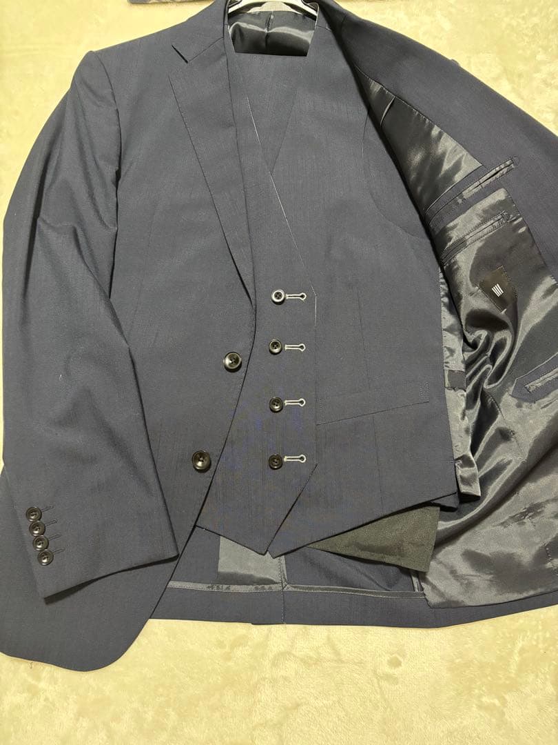 かずぅ　美品　SUIT SELECT 3ピース　セットアップ ネイビー リ