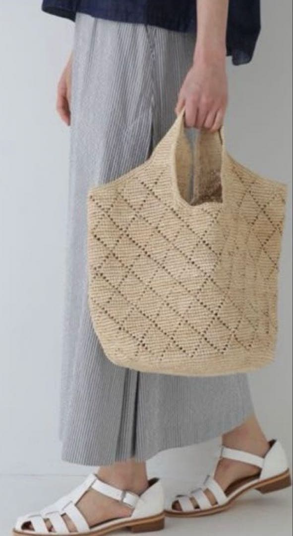 human woman／【ＩＶＡＨＯＮＡ】ラフィアトートバッグ