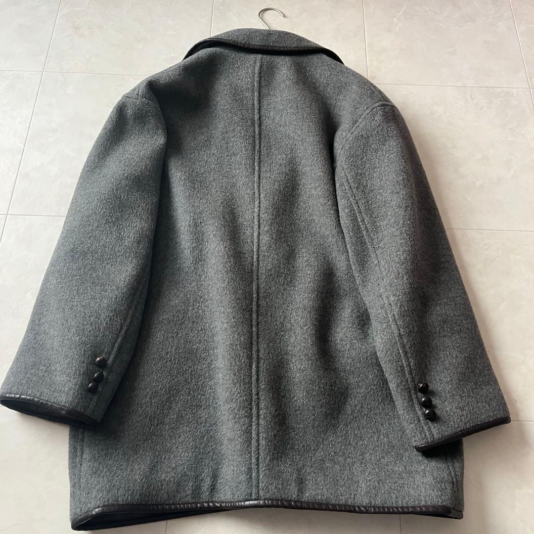 マドモアゼルノンノン　ウールコートジャケット　くるみボタン　グレー
