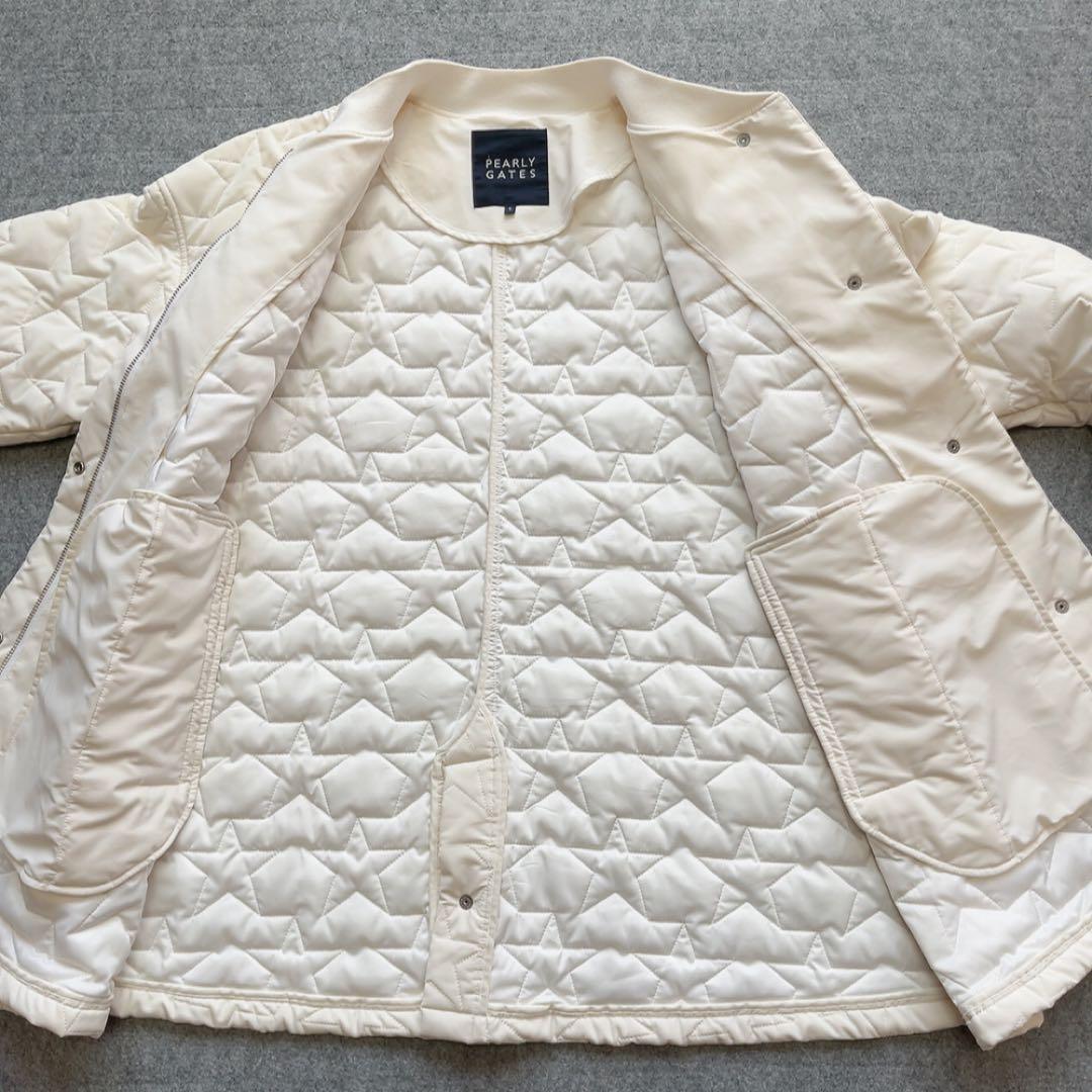 パーリーゲイツ　星柄　キルト 中綿 コート ジャケット 白　ホワイト