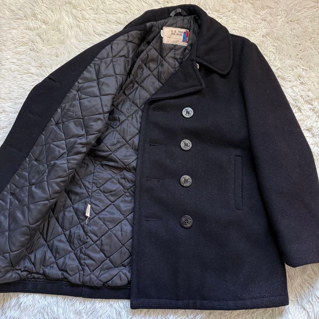 42サイズ　schott ピーコート　740 キルティング　USA製　ブラック
