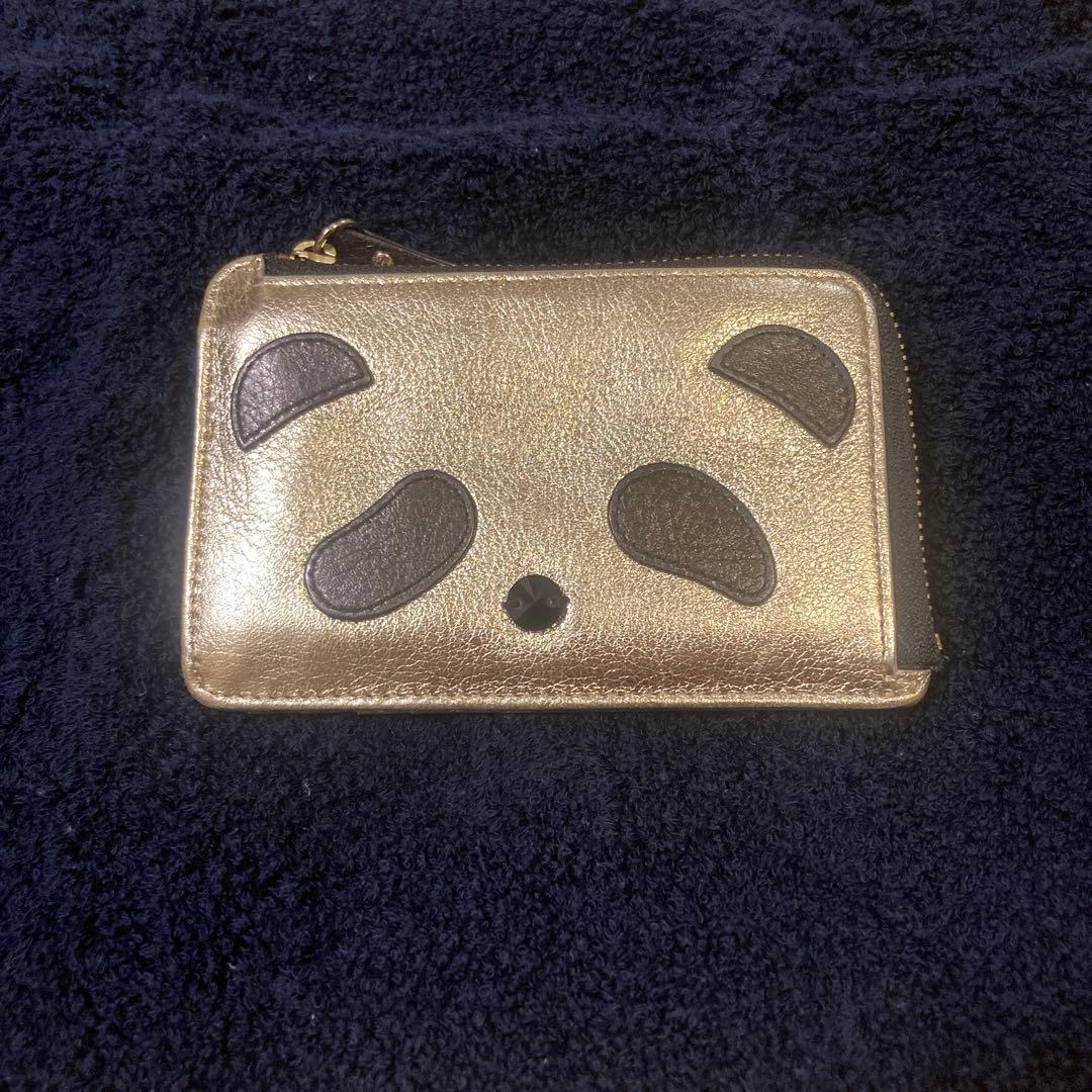 アンテプリマパンダ　カードケース、小銭入れゴールド